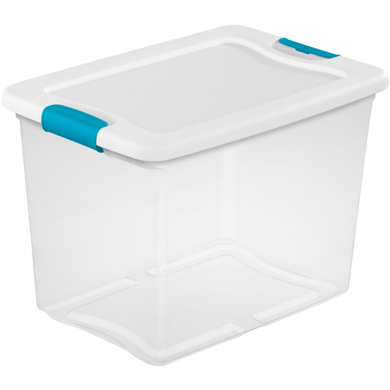 Sterilite® 25 Qt. Clear/White Latch Storage Box