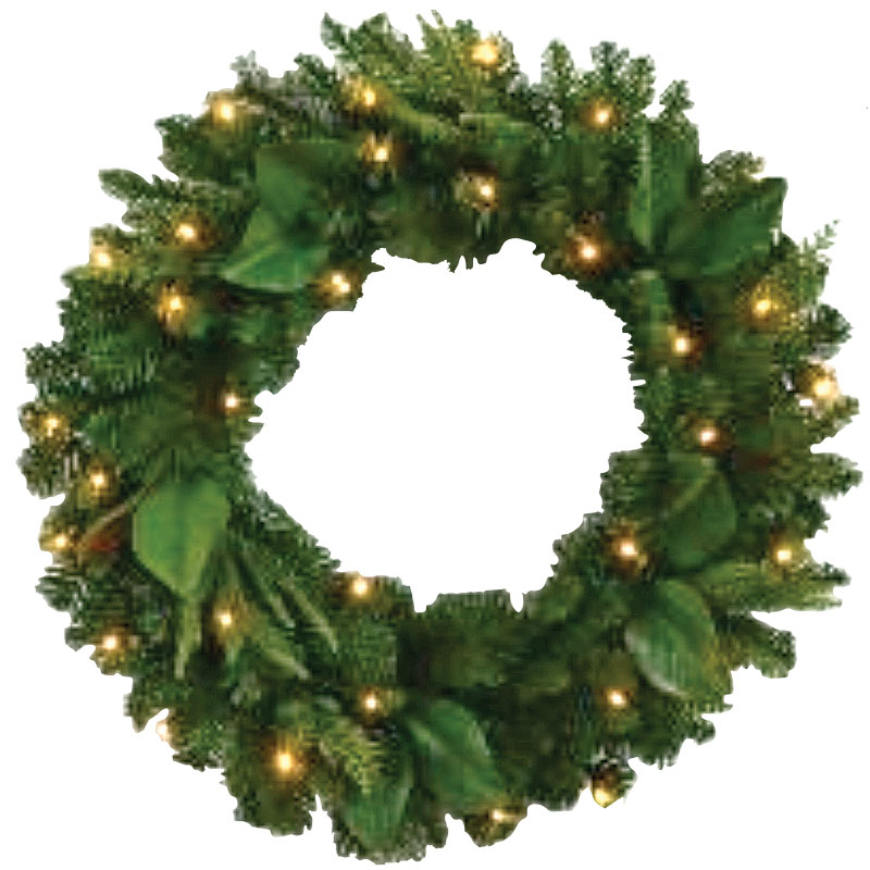 30" LED Prelit Battery Operated Decorated Wreath