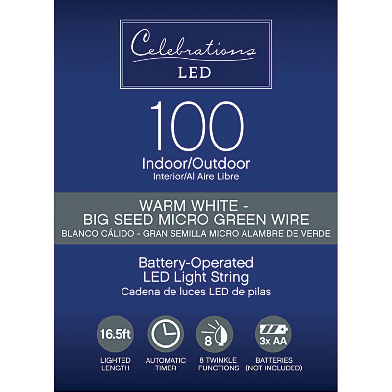 Celebrations® 100 Ct. LED Micro Dot Fairy Clear Warm White String Christmas Lights