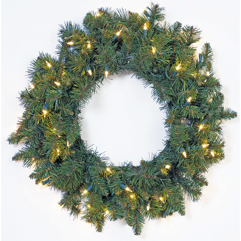 24" Prelit Allegheny Fir Wreath