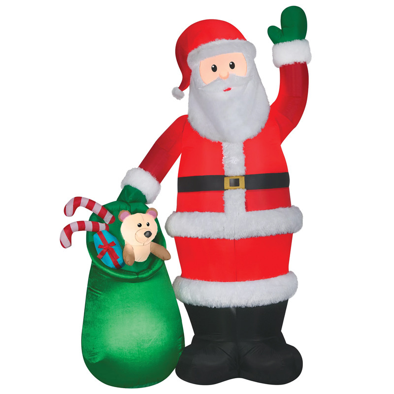 9' Inflatable Santa with Toy Bag