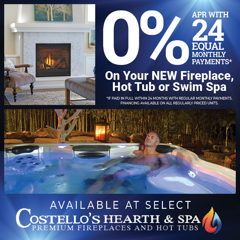 0% Apr On Your New Fireplace, Hot Tub or Swim Spas