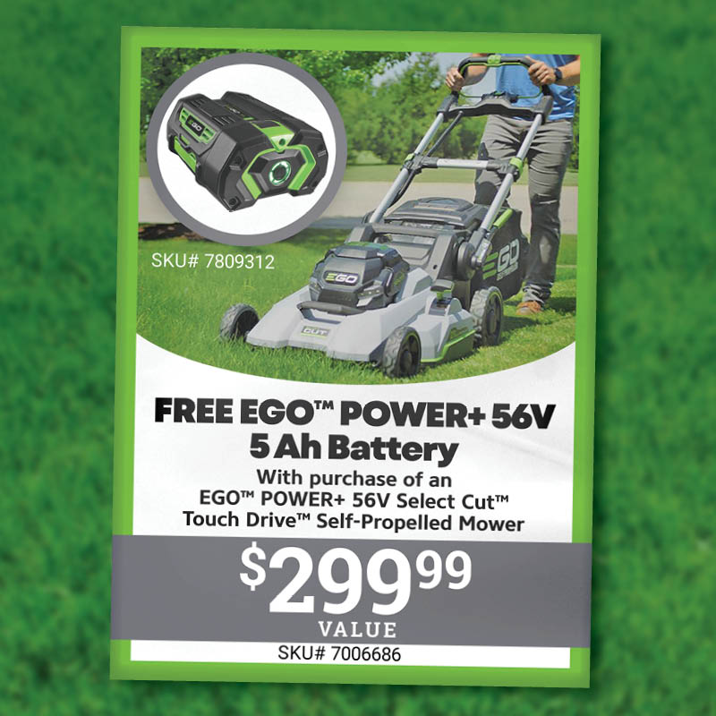 EGO™ POWER+ 56V FREE Battery Deal w/ Purchase of Select Mower