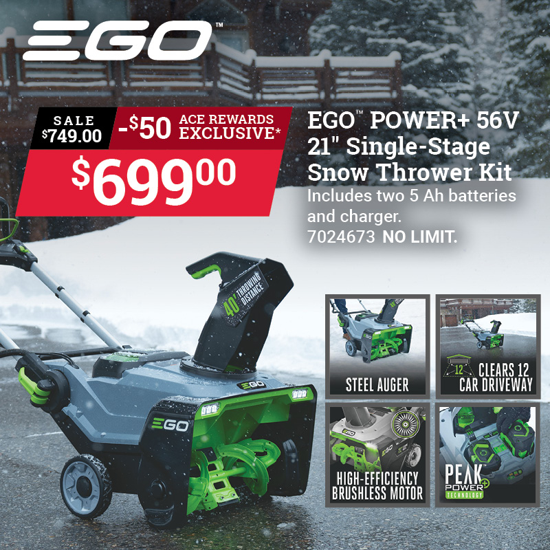 EGO™ POWER+ 56V 21" Single-Stage Snow Thrower Kit