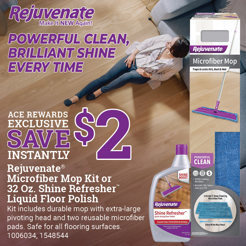 Rejuvenate® Microfiber Mop Kit or 32 Oz. Shine Refresher™ Floor Polish