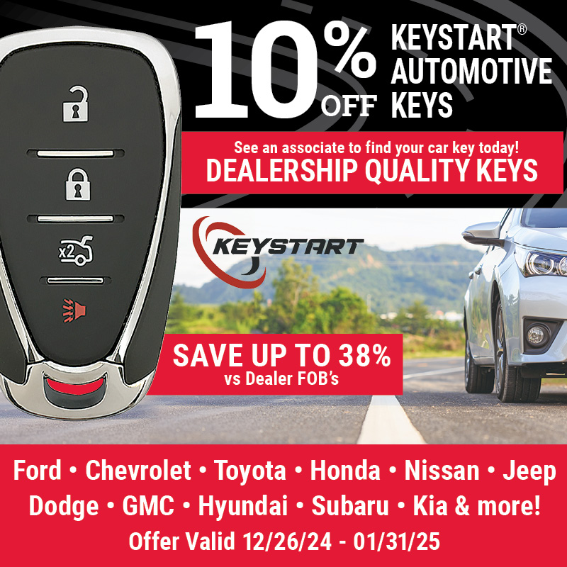 10% Off Keystart® Automotive Keys