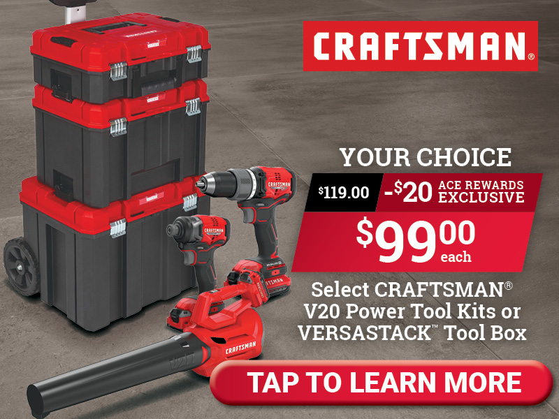 Select CRAFTSMAN® V20 Power Tool Kits or VERSASTACK™ Tool Box