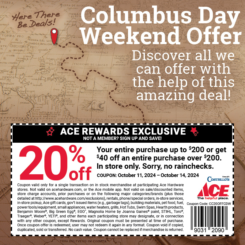 Columbus Day Weekend Sale Coupon