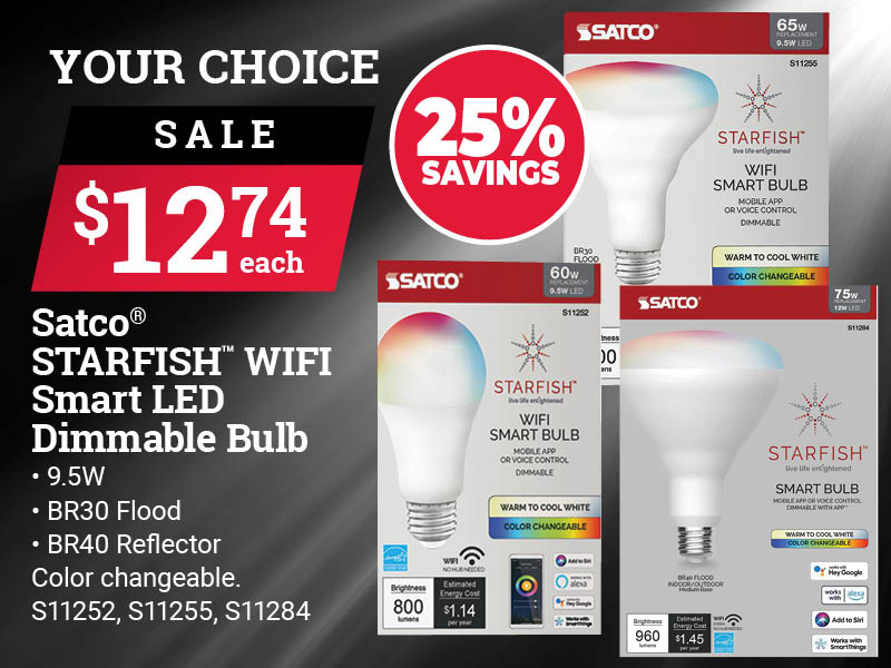 Satco® STARFISH™ WIFI Smart LED Dimmable Bulb