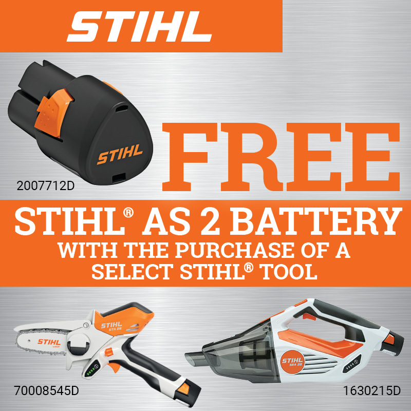 FREE STIHL AS 2 Battery with Purchase of Select STIHL Outdoor Tools