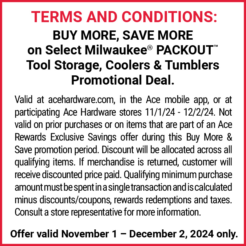 Milwaukee Packout BMSM Terms and conditions