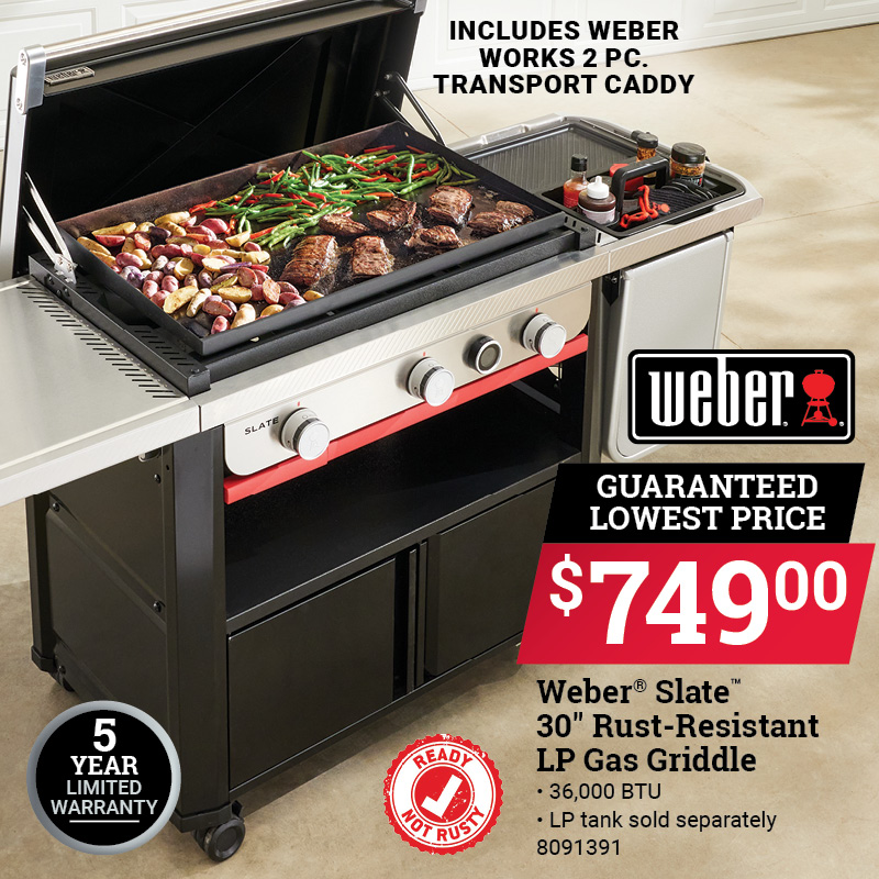 Weber® Slate™ 30" Rust-Resistant LP Gas Griddle